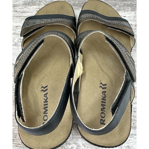 Romika Fidschi-5 Adjustable Sandal Womens EU 39 US 8-8.5 Blue Silver Gold ($135) - Picture 6 of 15